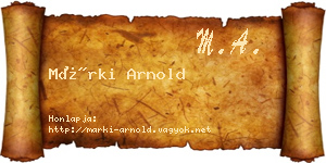 Márki Arnold névjegykártya