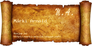 Márki Arnold névjegykártya